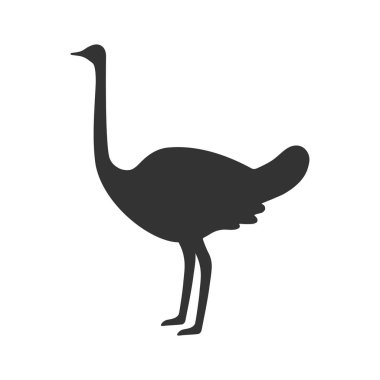 Devekuşu ayakta duruyor. Düz simge. Vektör illüstrasyonu.