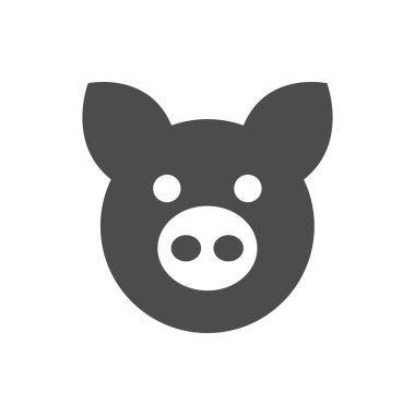 Domuz ikonu. Domuz suratlı. Vektör illüstrasyonu.