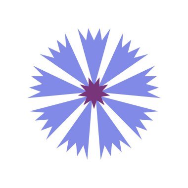 Mavi çiçek (Centaurea cyanus), çiçek, izole vektör illüstrasyonu.