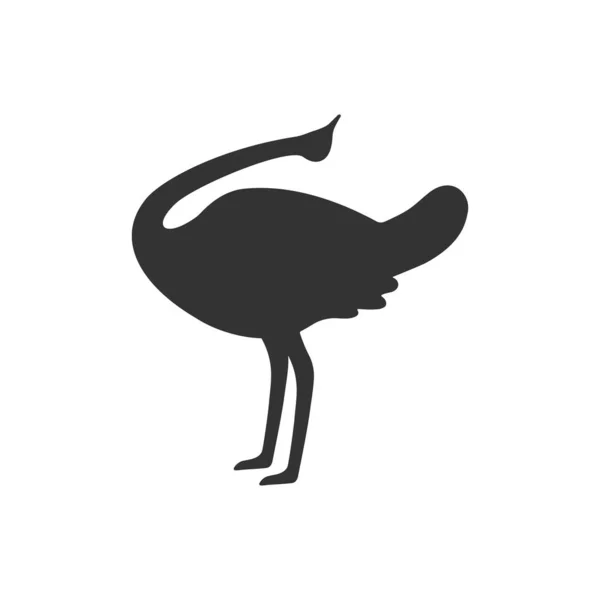 Ostrich Dancing Flat Icon Vector Illustration — 스톡 벡터