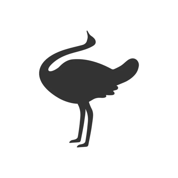 Ostrich Dancing Flat Icon Vector Illustration — Stock Vector