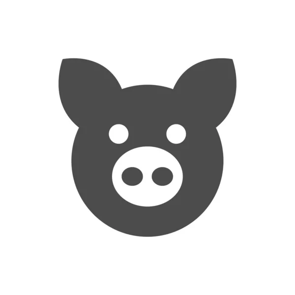 Icono Cerdo Cara Cerdo Ilustración Vectorial — Vector de stock
