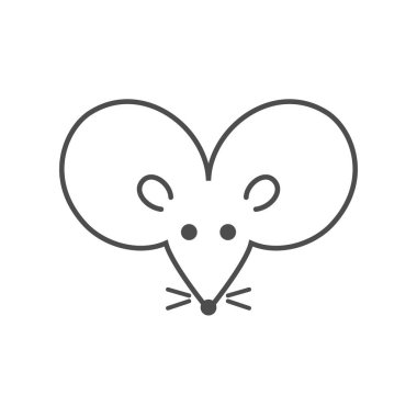 Mouse icon. Rat icon. Big ears. Vector illustration.