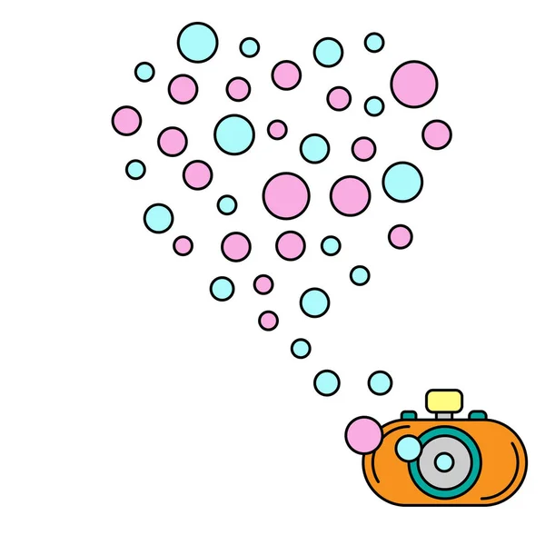 Камера Іграшка Мильні Бульбашки Векторні Ілюстрації — стоковий вектор