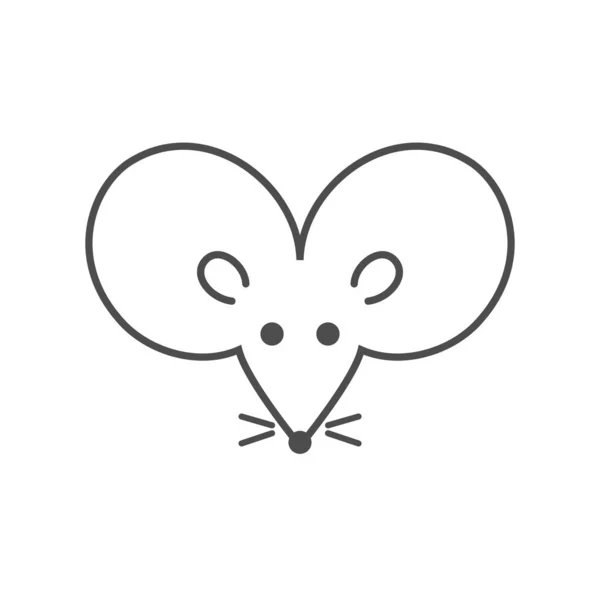 Mouse Icon Rat Icon Big Ears Vector Illustration — 스톡 벡터