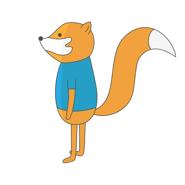 Renard Personnage Bande Dessinée Illustration Vectorielle — Image vectorielle