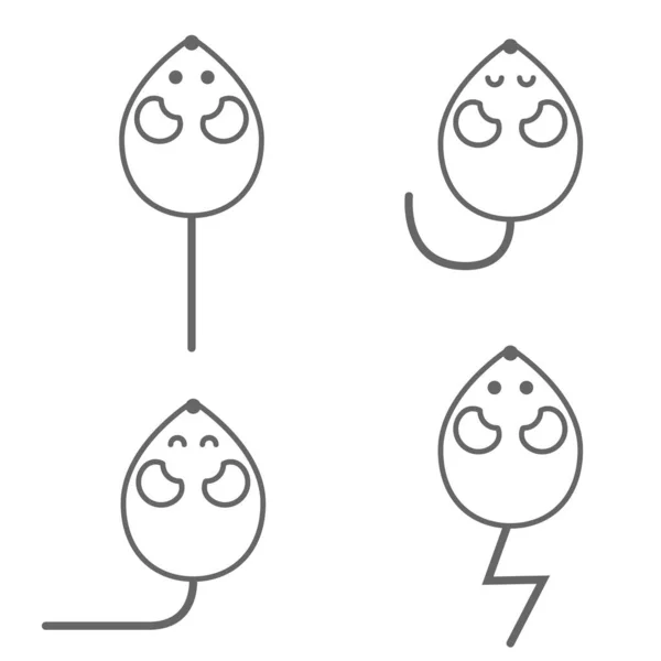Pon Ratones Ratón Dibujos Animados Iconos Vectoriales — Vector de stock
