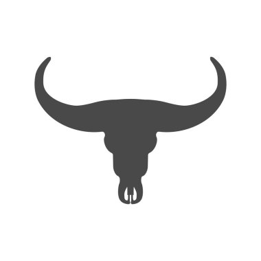 Boğa kafatası simgesi - vektör illüstrasyonu.