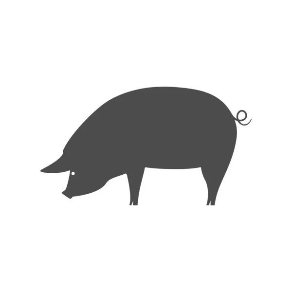 Pig Icon Pig Eats Vector Illustration — Stock Vector