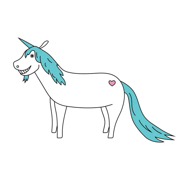 Licorne Conte Fées Cheval Dessin Animé Illustration Vectorielle — Image vectorielle