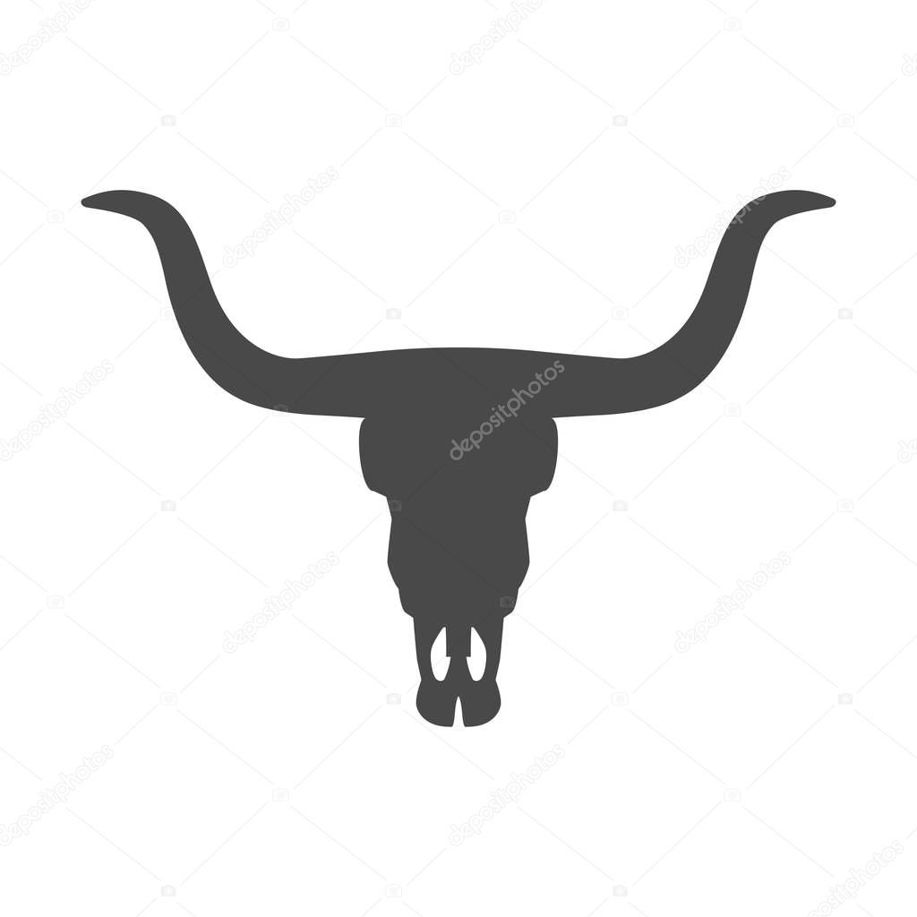 Bull skull icon - vector illustration.