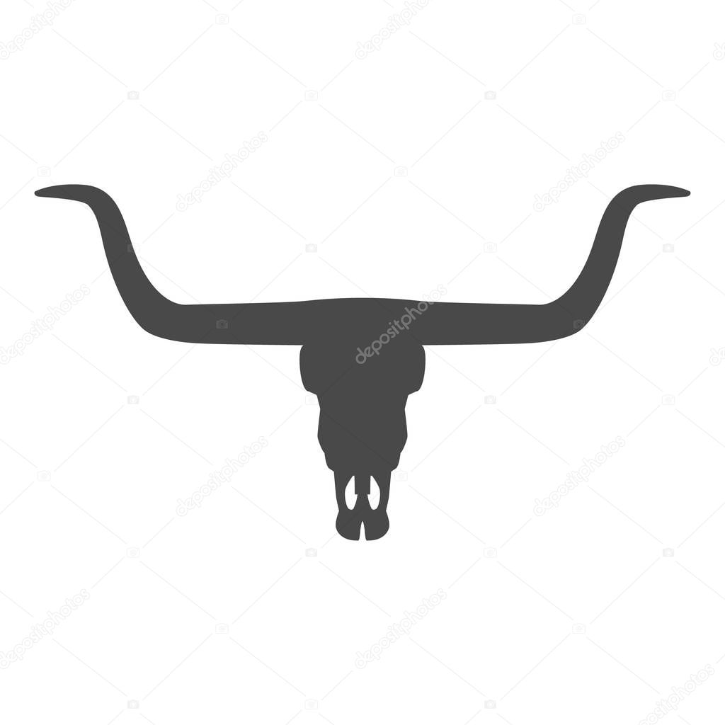 Bull skull icon - vector illustration.