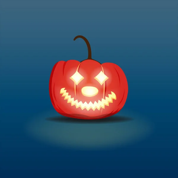 Abóbora Sorriso Assustador Halloween Vector Ilustração —  Vetores de Stock