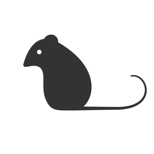 Černá Ikona Myši Vektorová Ilustrace — Stockový vektor