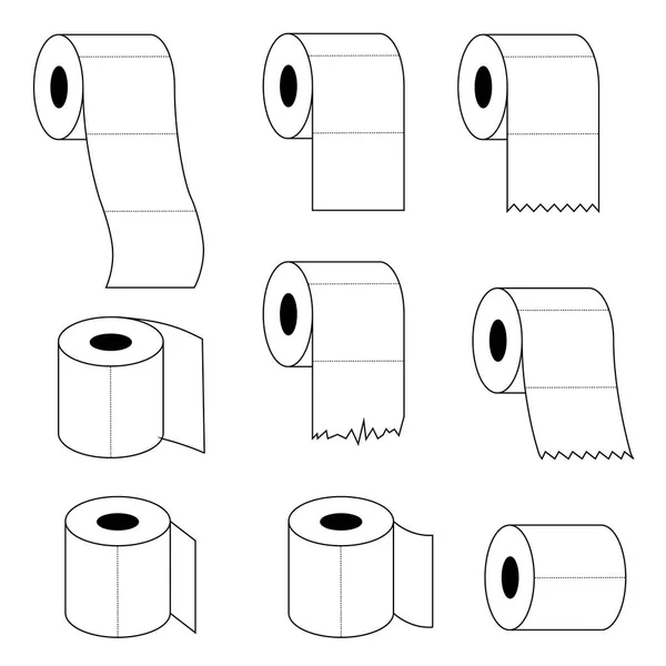 Set Toilet Paper Vector Illustration — 스톡 벡터