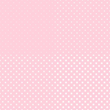 White peas on a pink background. Four seamless textures in polka dots of different sizes.