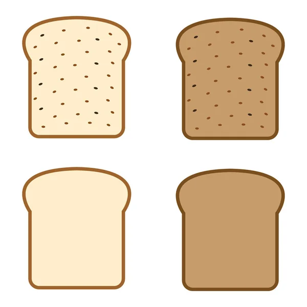 Δύο Φέτες Ψωμί Εικονογράφηση Διανύσματος — Διανυσματικό Αρχείο