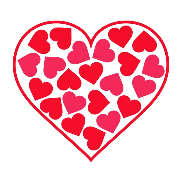 Καρδιές Είναι Μέσα Στην Καρδιά Εικονογράφηση Διανύσματος — Διανυσματικό Αρχείο
