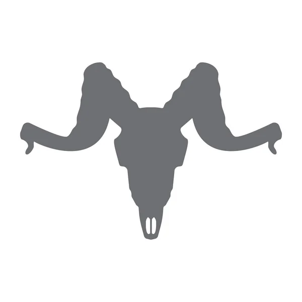 Sheep Skull Icon Bones Ram Vector Illustration — ストックベクタ