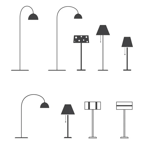 Set Floor Lamps Vector Illustration — 스톡 벡터