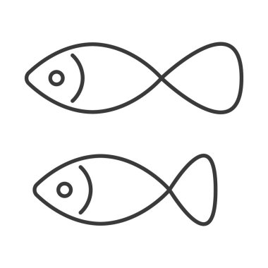 Basit balık ikonları seti. Vektör illüstrasyonu.