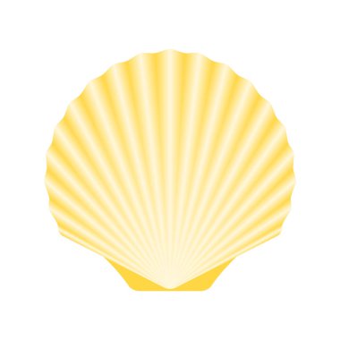 Sarı ikon deniz kabuğu. Vektör illüstrasyonu.