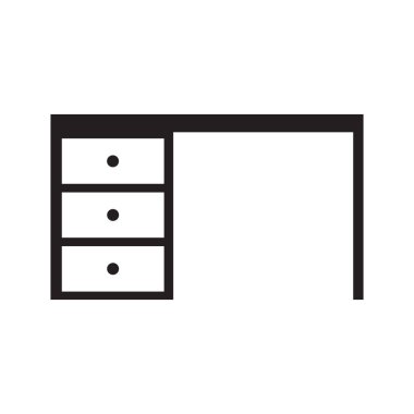 Desk icon. Office. Vector illustration.