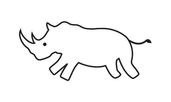 Icône Rhinocéros Marche Illustration Vectorielle — Image vectorielle