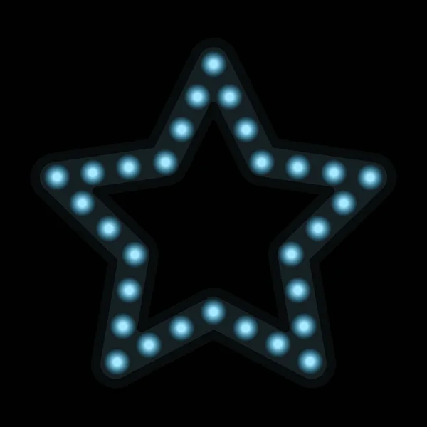 Bersinar Lingkaran Dalam Bintang Biru Pada Latar Belakang Gelap Ilustrasi - Stok Vektor