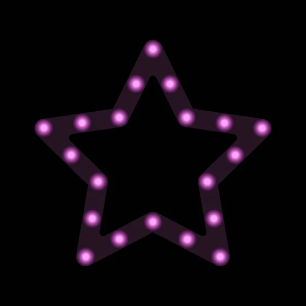 Círculos Brillantes Dentro Una Estrella Púrpura Sobre Fondo Oscuro Ilustración — Archivo Imágenes Vectoriales