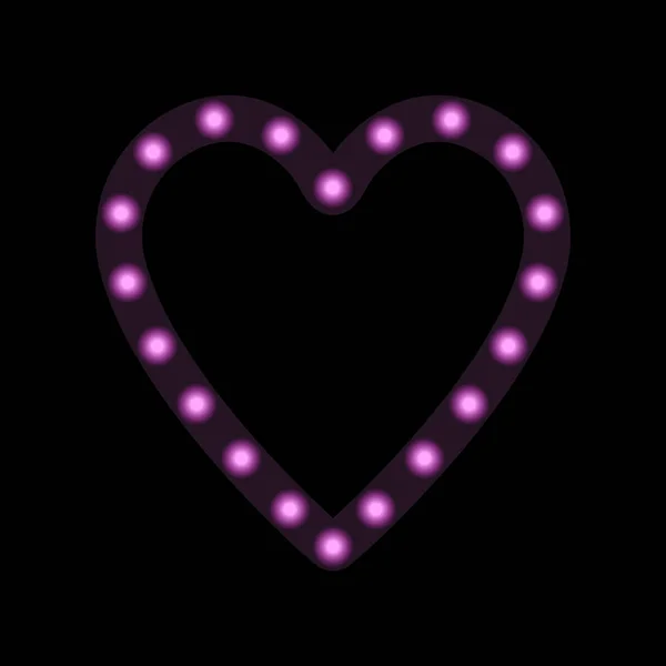 Φωτίζει Κύκλους Μέσα Μια Μωβ Καρδιά Σκοτεινό Φόντο Εικονογράφηση Διανύσματος — Διανυσματικό Αρχείο