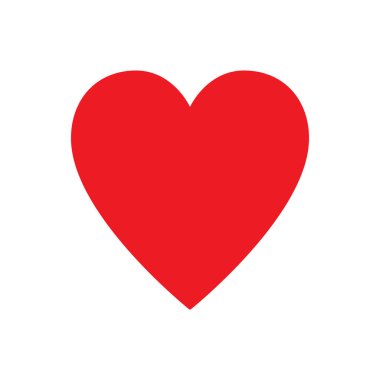 Kalp. Düz simge. Vektör illüstrasyonu.