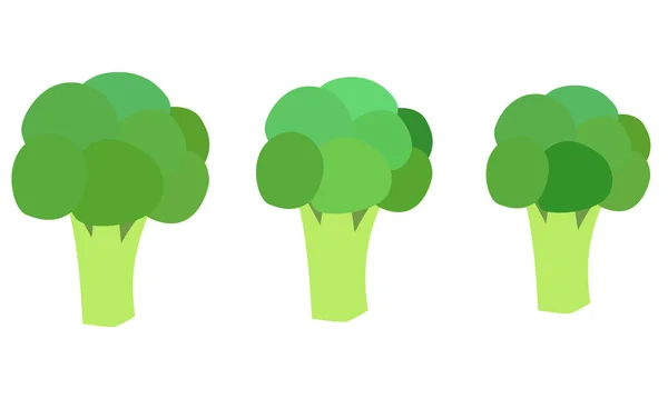 Set Brócoli Icono Plantilla Elemento Diseño Ilustración Vectorial — Vector de stock