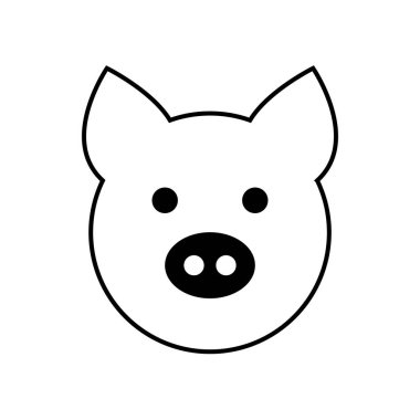 Pig face icon. Vector illustration.
