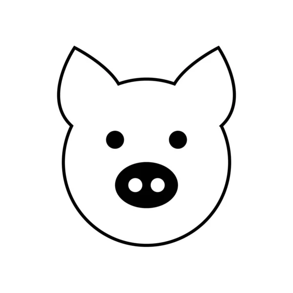 Pig Face Icon Vector Illustration — Stock Vector