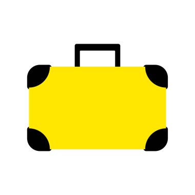 Bavul düz simgesi. Bagaj sembolü. Vektör illüstrasyonu.