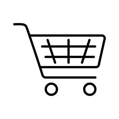 alışveriş sepeti. düz simgesi. vektör çizim.