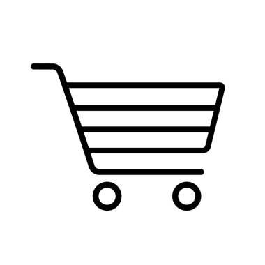 alışveriş sepeti. düz simgesi. vektör çizim.