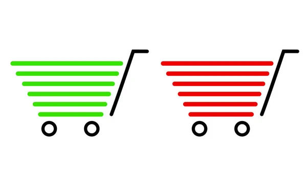 Shopping Cart Set Icons Different Colors Vector Illustration — Stock Vector