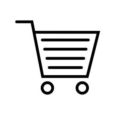 alışveriş sepeti. düz simgesi. vektör çizim.