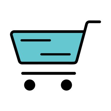 alışveriş sepeti. düz simgesi. vektör çizim.