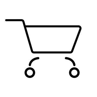 Alışveriş arabası. Düz doğrusal simge. Vektör illüstrasyonu.