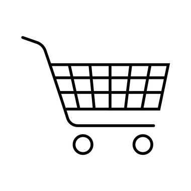 alışveriş sepeti. düz simgesi. vektör çizim.