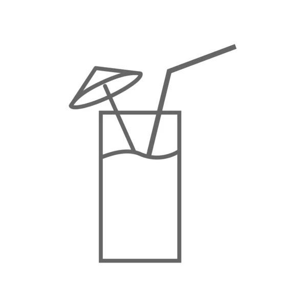 Boire Dans Verre Paille Parapluie Illustration Vectorielle — Image vectorielle