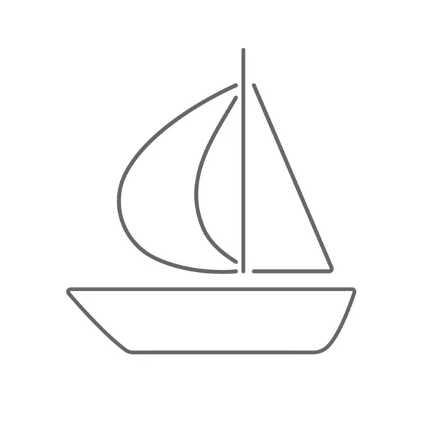 Yacht Segelt Schiffsikone Vektorillustration — Stockvektor
