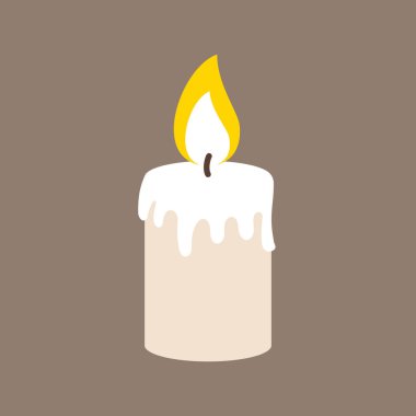 Yanan mum. Vektör illüstrasyonu