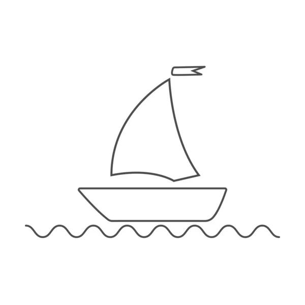 Yate Está Navegando Icono Nave Ilustración Vectorial — Vector de stock