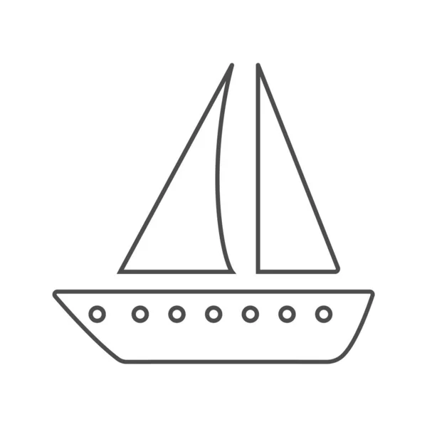 Yacht Segelt Schiffsikone Vektorillustration — Stockvektor