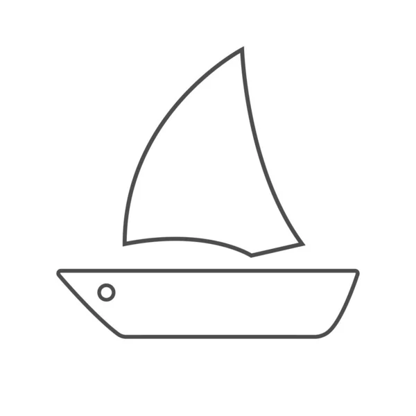 Yacht Segelt Schiffsikone Vektorillustration — Stockvektor