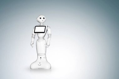 White robot on a white background clipart